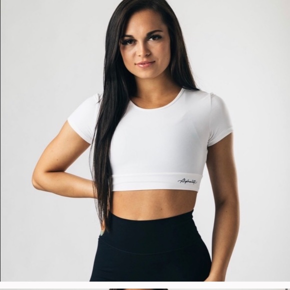 Worn once Alphalete ultra soft crop black top - Picture 2 of 9